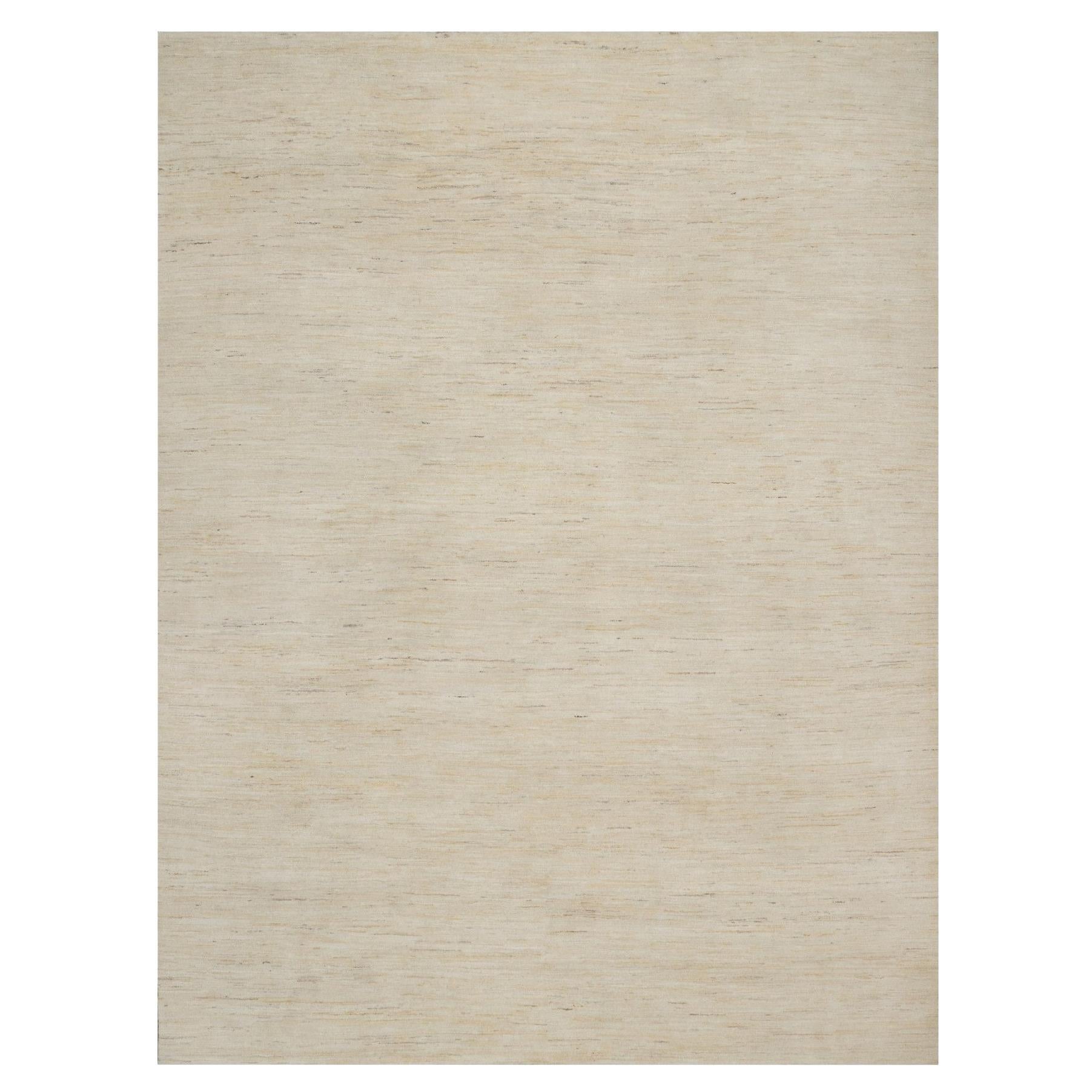 8'10"x11'8" White Modern Plain Design Lori Buft Gabbeh Hand Knotted Wool Rug