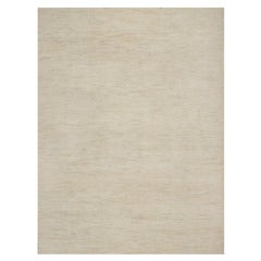 8'10"x11'8" White Modern Plain Design Lori Buft Gabbeh Hand Knotted Wool Rug