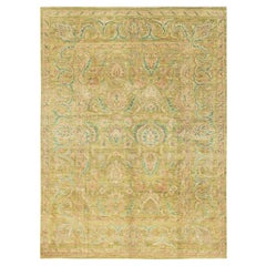 8
10"x12
Chino Green Vintage Rajasthan Washed Hand Knotted Clean Soft Wool Rug
