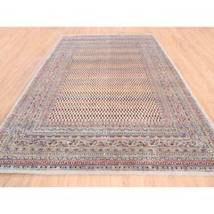 8'10"x12' Colorful Sarouk Mir Inspired with Repetitive Boteh Hand Knotted Rug
