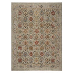 8'10"x12' Gravel Brown Hand Knotted THE SUNSET ROSETTES Wool and Pure Silk Rug