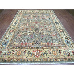 8'10"x12' Gray Peshawar with Bijar Garus Design Hand Knotted Wool Oriental Rug