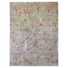 8
10"x12
Green Afghan Peshawar Birds of Paradise Design Hand Knotted Wool Rug