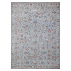 8
10 "x12
 Eisberg Blau Handgeknüpfter Afghanischer Angora Oushak Orientteppich