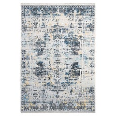 8
10 "x12
Ivoire et bleu Laine douce nouée à la main Tapis d
Orient Persan Design