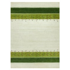 8'10 "x12' Avorio Tappeto moderno Gabbeh Lori Buft Tree Design Annodato a mano in pura lana
