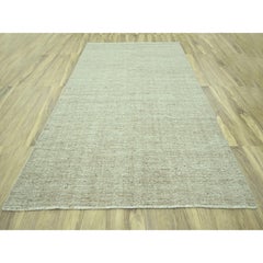 8'10"x12' Khaki Brown Hand Knotted Undyed Natural Textured Soft Wool Modern Rug