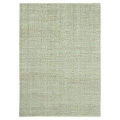 8'10"x12' Khaki Brown Hand Knotted Undyed Natural Textured Soft Wool Modern Rug