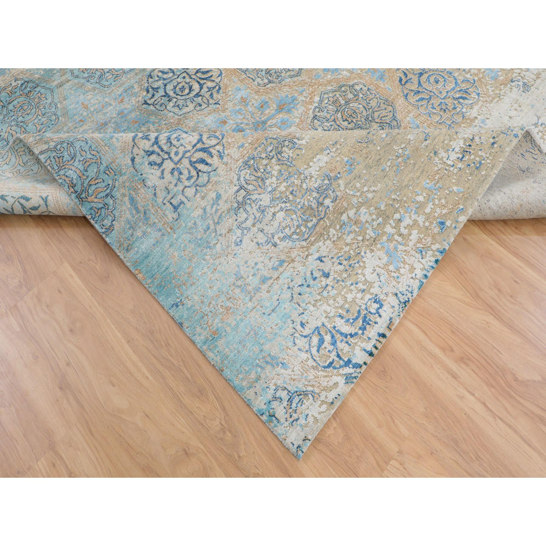 Alfombra De Seda Con Textura De Lana De 8'10 