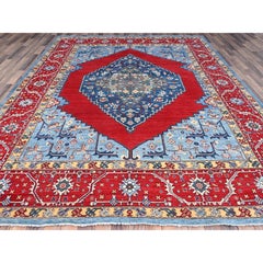 8'10 "x12' Tomate Rot Afghan Heris Seeripe Bakshaish Design 100% Wolle Teppich