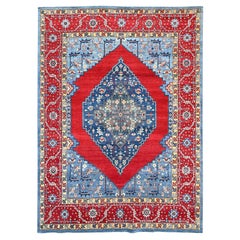 8'10"x12' Tomato Red Afghan Heris Seeripe Bakshaish Design 100% Wool Rug