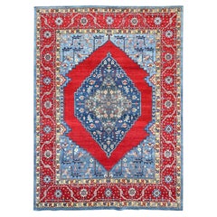 8'10 "x12' Tomate Rot Afghan Heris Seeripe Bakshaish Design 100% Wolle Teppich