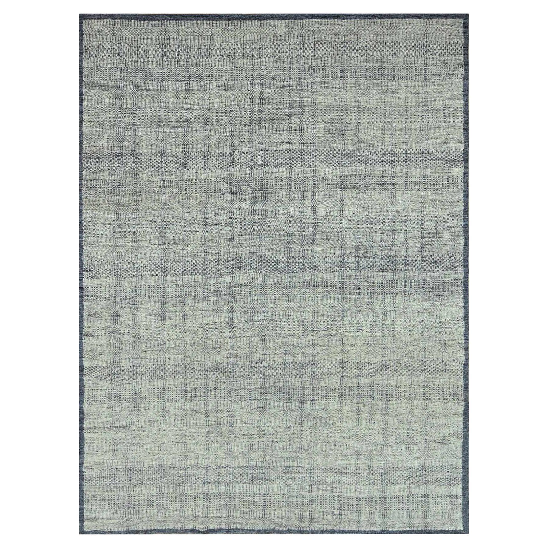 8
10 "x12
1" Imperial Blau Hand geknüpft organische Wolle Oxidiert Gras Design Teppich