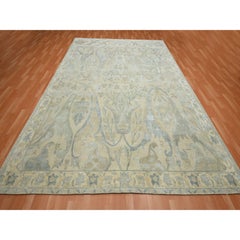 8'10"x12'1" Ivory Bijar Garus Spacious Persian Design Wool-Silk Hand Knotted Rug