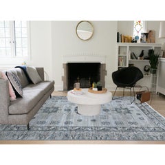 8'10"x12'1" Pure Silk with Textured Wool Khotan Design Hand Knotted Oriental Rug