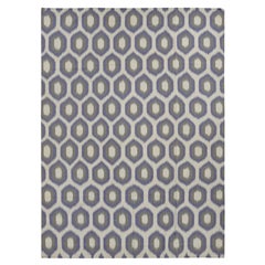 8'10''x12'2'' Beige with Purple Flat Weave Durie Kilim Hand Woven Pure Wool Rug
