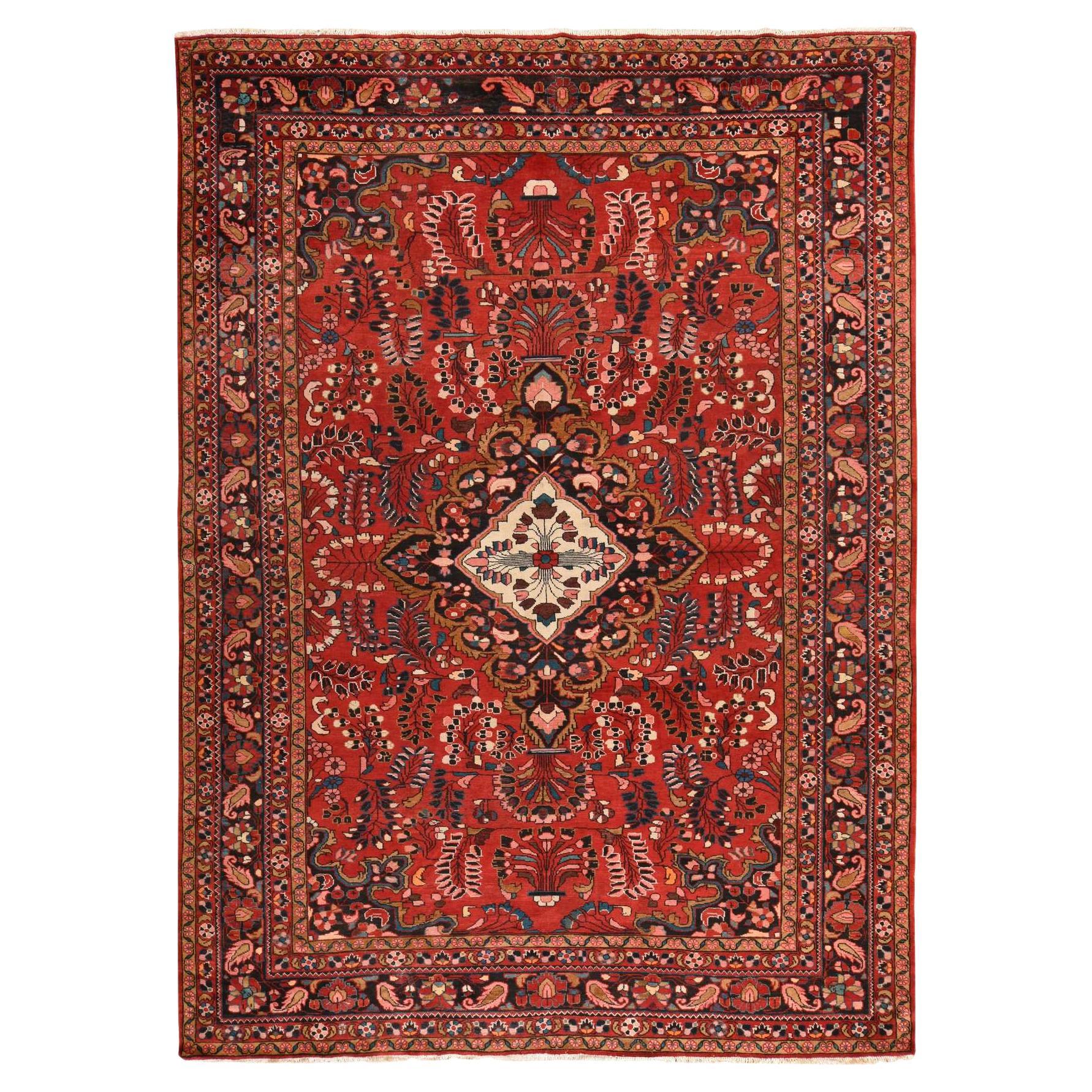 8'10 "x12'3" Rosso Semi Antico Persiano Lilihan Tappeto Orientale in Lana Annodato a Mano in vendita