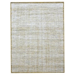 8'10 "x12'3" Bianco e Oro Annodato a mano Design/One in Lana Orientale