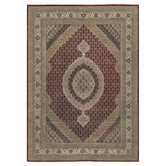 8'10 "x12'4" Weinrot, 250 KPSI, Handgeknüpft, Super Mahi, Teppich aus Wolle und Seide