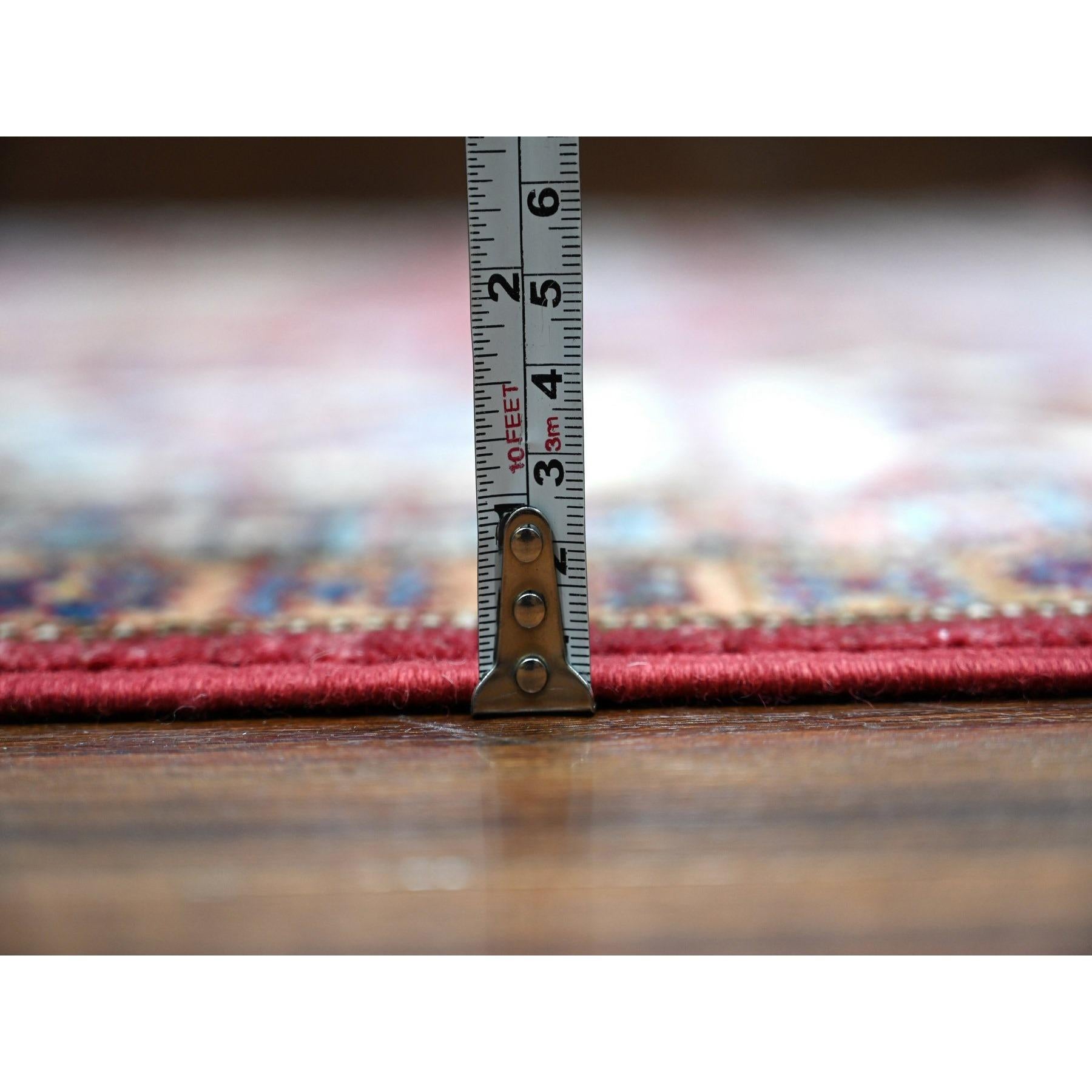 Tapis oriental noué à la main rouge écarlate afghan super Kazak 8'10