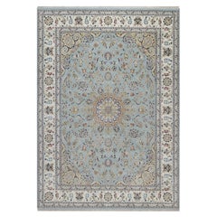 8
10 "x12
6" Beau Blue Nain 250 KPSI Wolle 
Seide Handgeknüpft Weicher Orientteppich