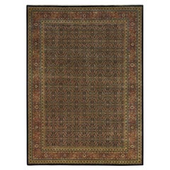 8'10 "x12'6" Frost Schwarz Herrita Design 250 KPSI Wolle Handgeknüpft Orientteppich