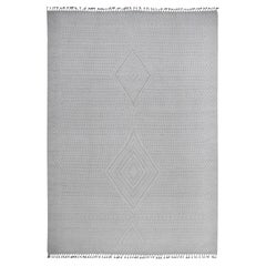 8'10 "x12'8" White Moroccan Weave Geometric Pattern Hand Knots Rugs Pure Wool