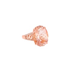 Sunita Nahata Morganite 8.11ct. Fancy Ring in 18Karat Rose Gold with Diamond.