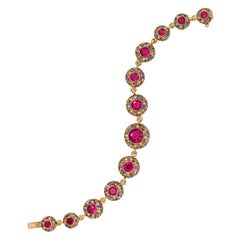 8.11 Carat Multi-Sapphire, 9.20 Carat Rubellite and Diamond Bracelet