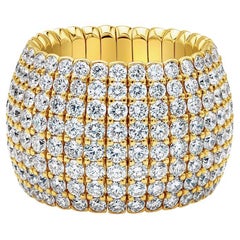 8.11 Carat Round Brilliant Statement Brilliant White 14K Yellow Gold