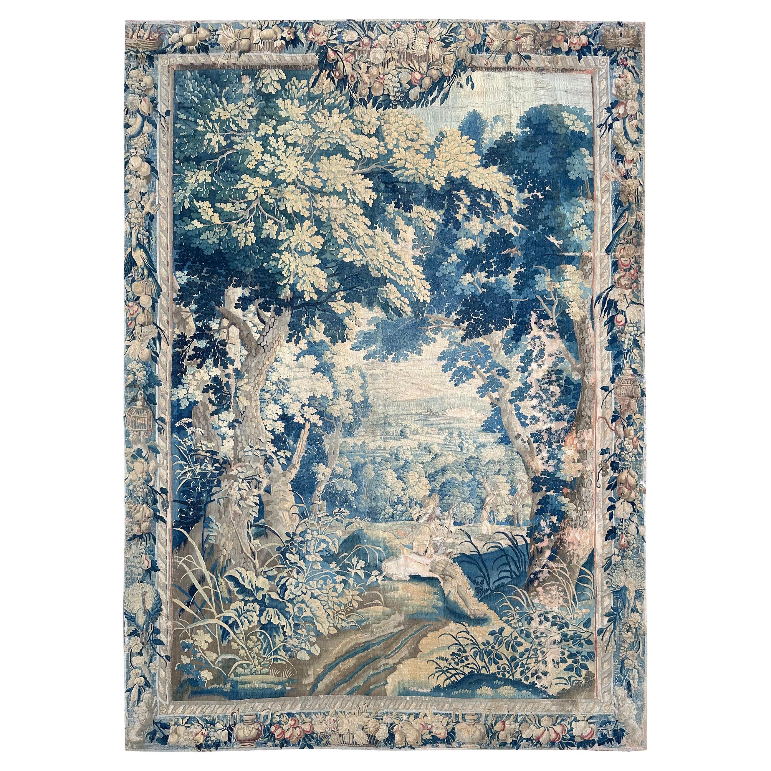 8×11 Flemish Verdure Tapestry 236×330cm Forest Landscape Tapestry c.1650
