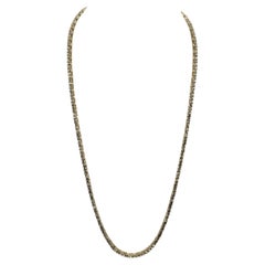 8.12 Carat Brilliant Cut Diamond Tennis Necklace 14 Karat yellow Gold 20''