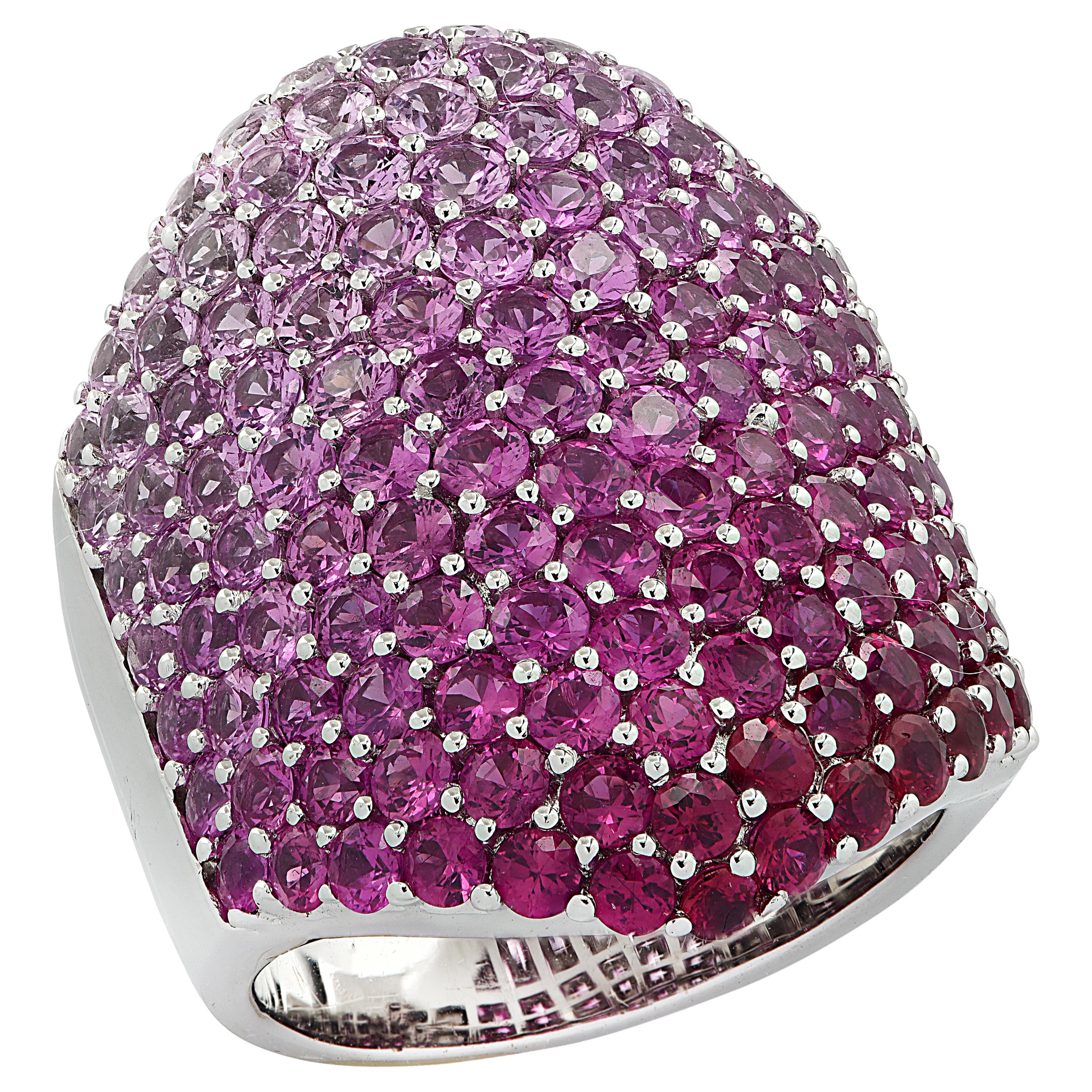 8.12 Carat Pink Sapphire and Ruby Cocktail Ring