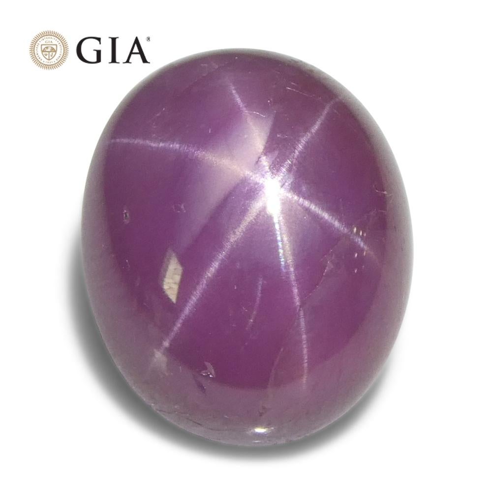 Rubí estrella rojo violáceo ovalado de 8,12 ct Certificado GIA Vietnam sin calentar en venta 5