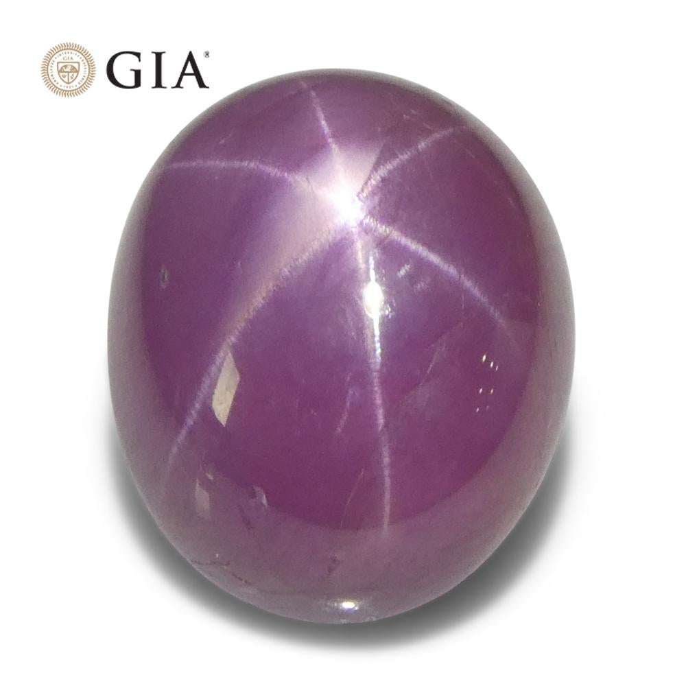 Rubí estrella rojo violáceo ovalado de 8,12 ct Certificado GIA Vietnam sin calentar en venta 6