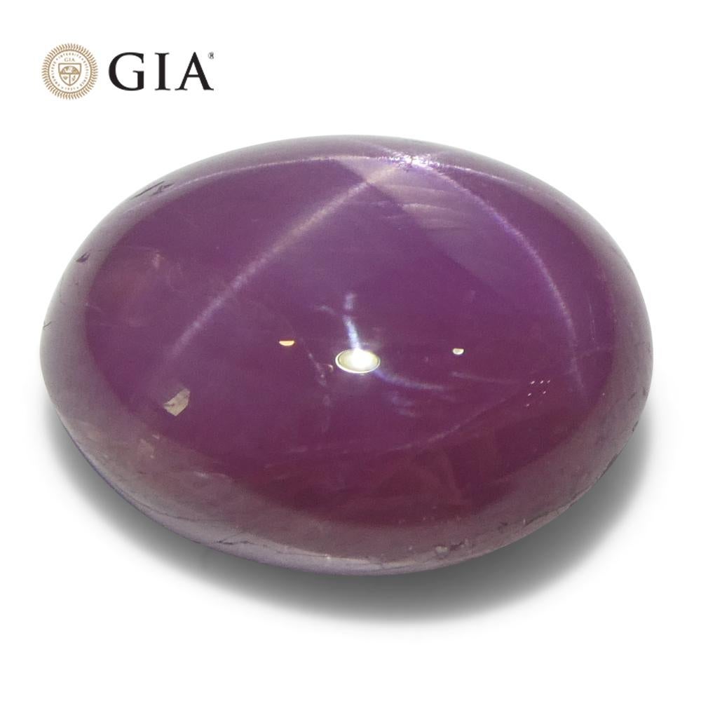 Rubí estrella rojo violáceo ovalado de 8,12 ct Certificado GIA Vietnam sin calentar en venta 8