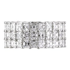 8.12ct Three-Row Asscher Cut Diamond Eternity Band
