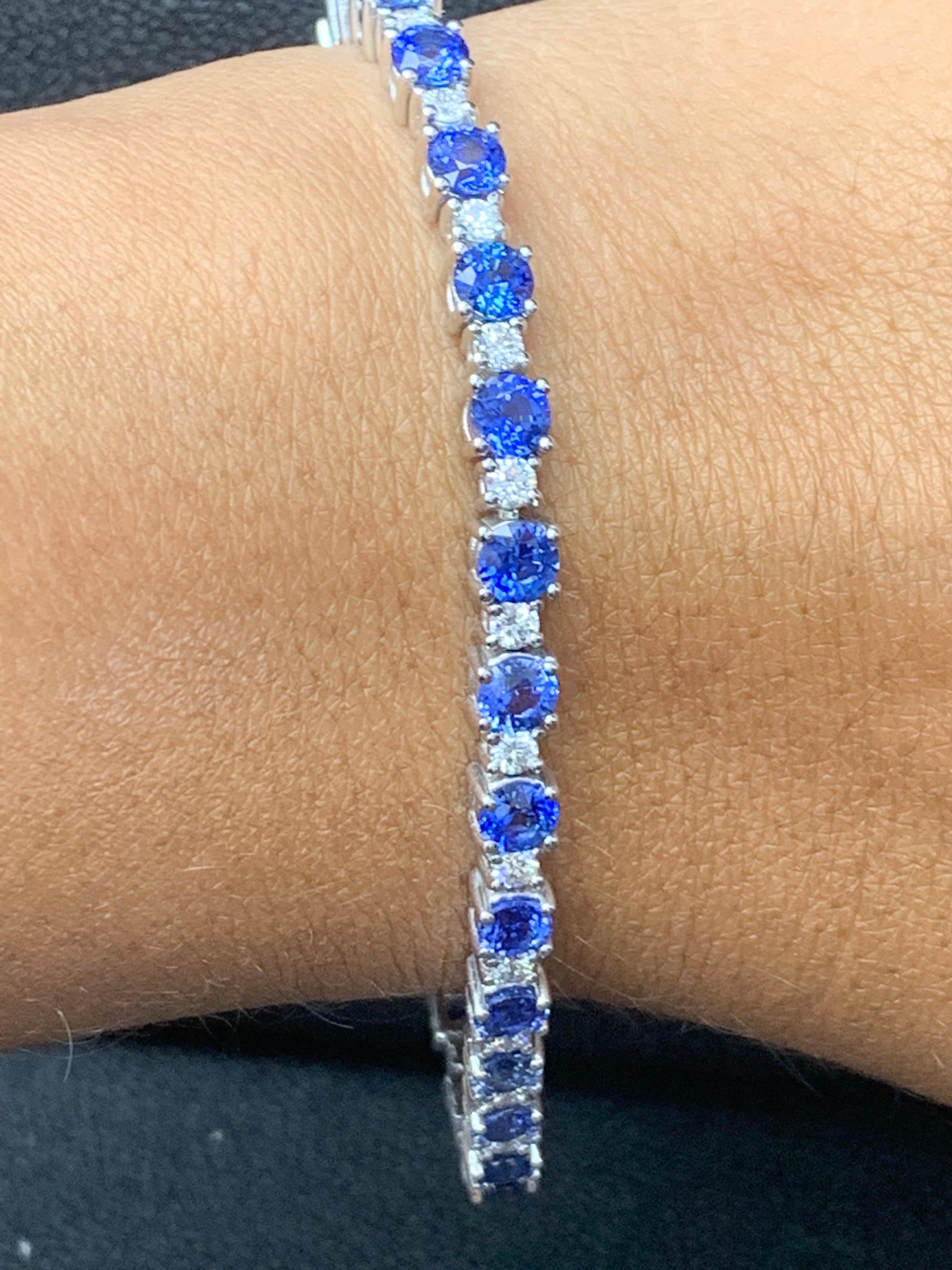 blue sapphire tennis bracelet