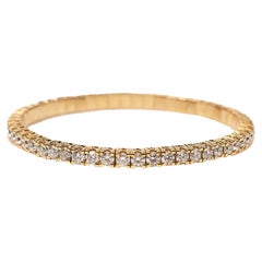 8.13 cts 20 pointer Round Diamond Stretchable Bracelet in 18K Yellow Gold