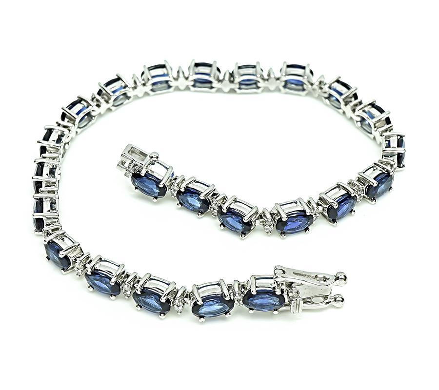 8.13ct Sapphire 0.50ct Diamond Bracelet Bon état - En vente à New York, NY