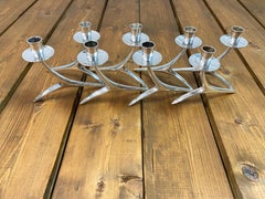 813H Silver Finland Turku Anna-Greta Eker Reindeer Horn Candleholders