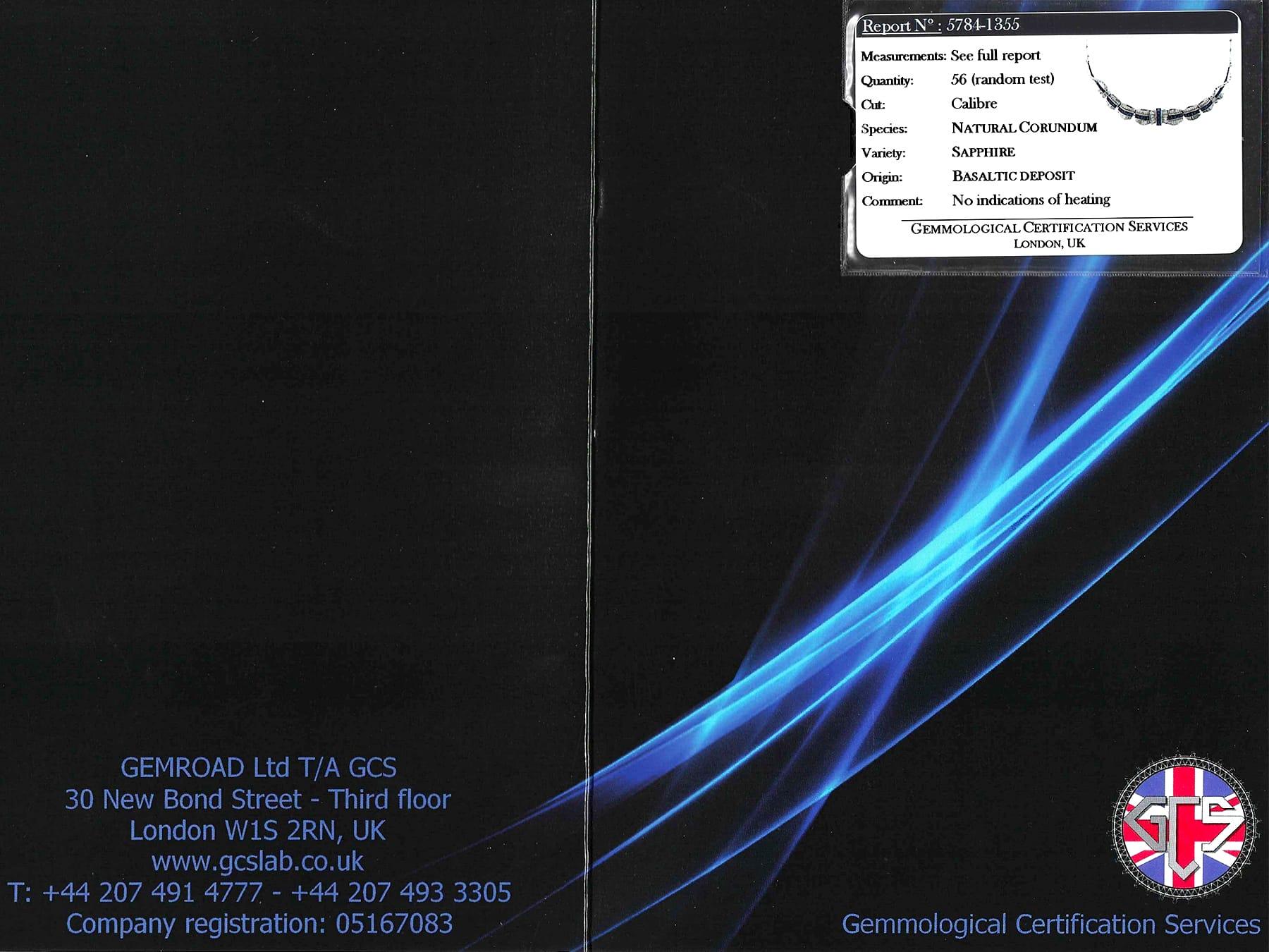 8.14 Carat Basaltic Sapphire 11.79 Carat Diamond Platinum Necklace Circa 1945 For Sale 13
