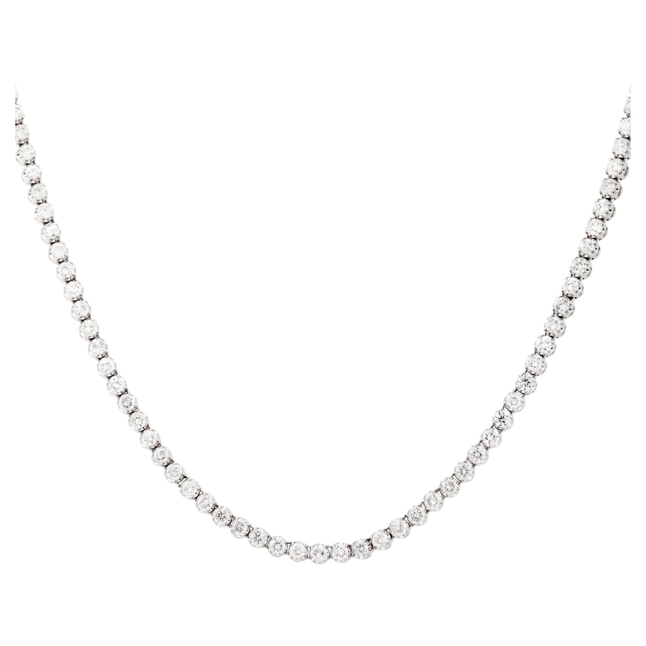 8,14 Karat Diamant-Tennis-Halskette 14 Karat auf Lager im Angebot