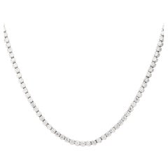 Used 8.14 Carat Diamond Tennis Necklace 14 Karat In Stock