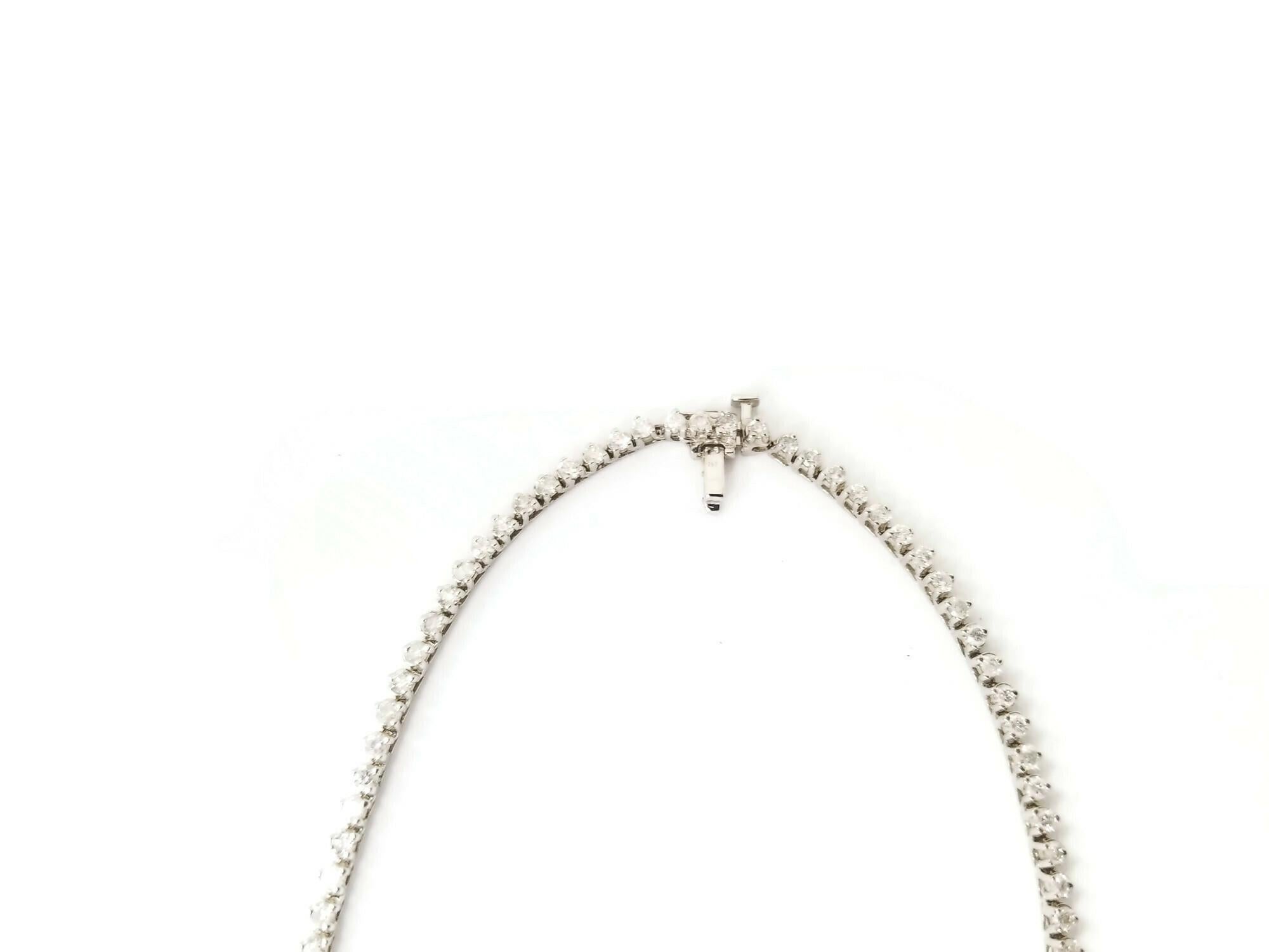 8.15 Carat Diamond White Gold Riviera Graduated Tennis Necklace In New Condition In Great Neck, NY