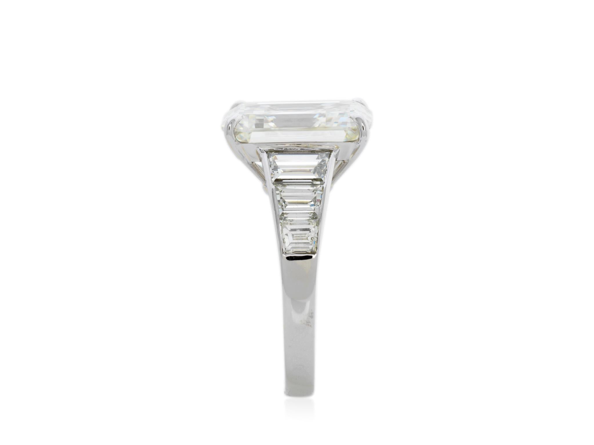 Modern 8.15 Carat Emerald Cut GIA Diamond Ring 'Platinum' For Sale