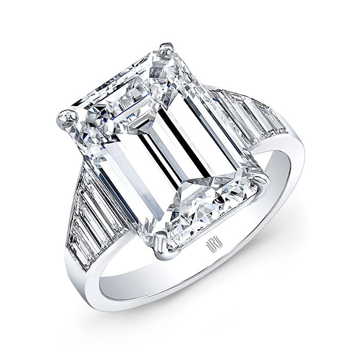 8.15 Carat Emerald Cut GIA Diamond Ring 'Platinum' In New Condition For Sale In Chestnut Hill, MA