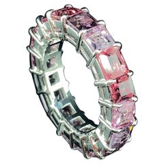 8.15 Carat Natural Burma No Heat Multicoloured Spinel Eternity Ring Gold Band