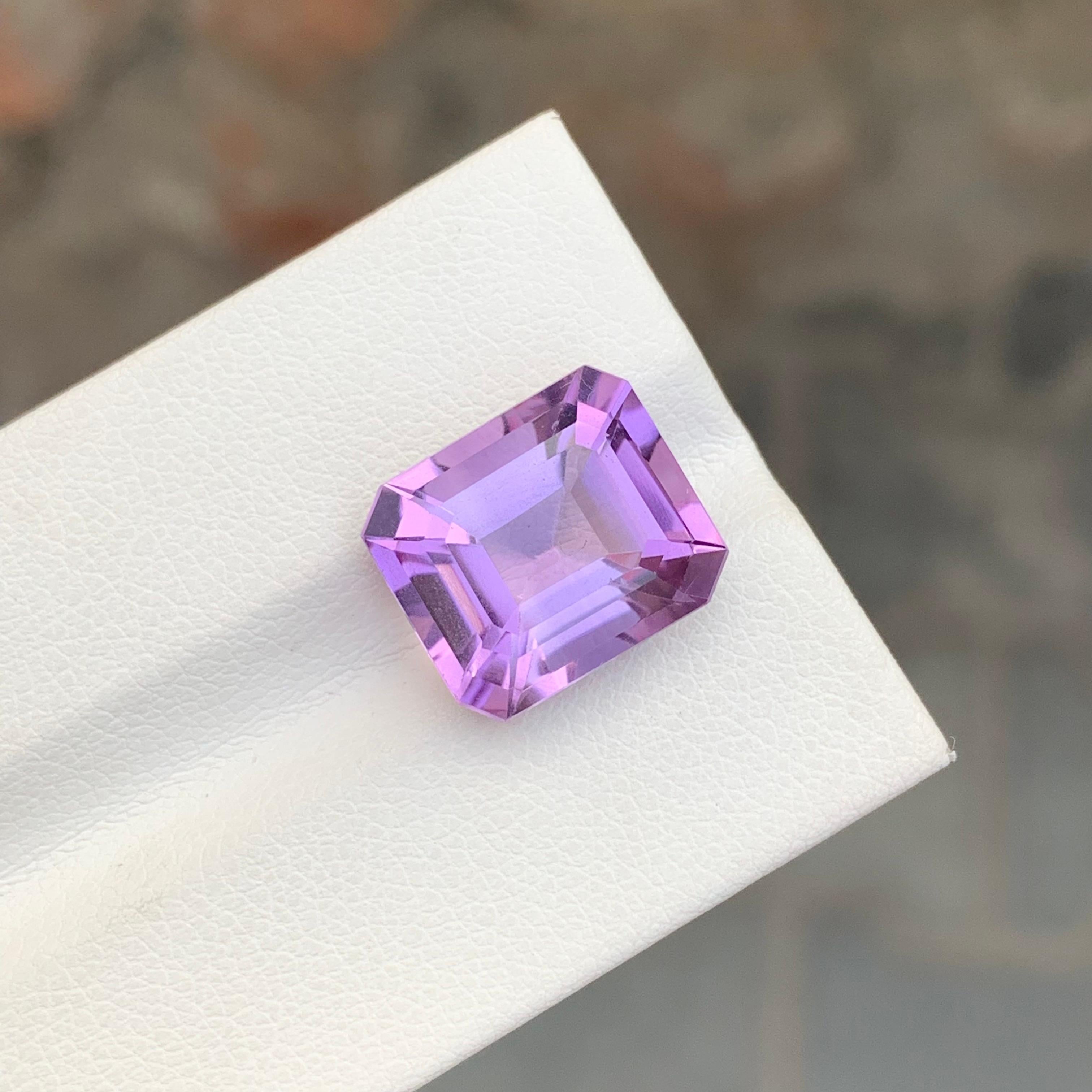 8,15 Karat natürlicher loser Amethyst Smaragd Form Edelstein im Zustand „Neu“ im Angebot in Peshawar, PK