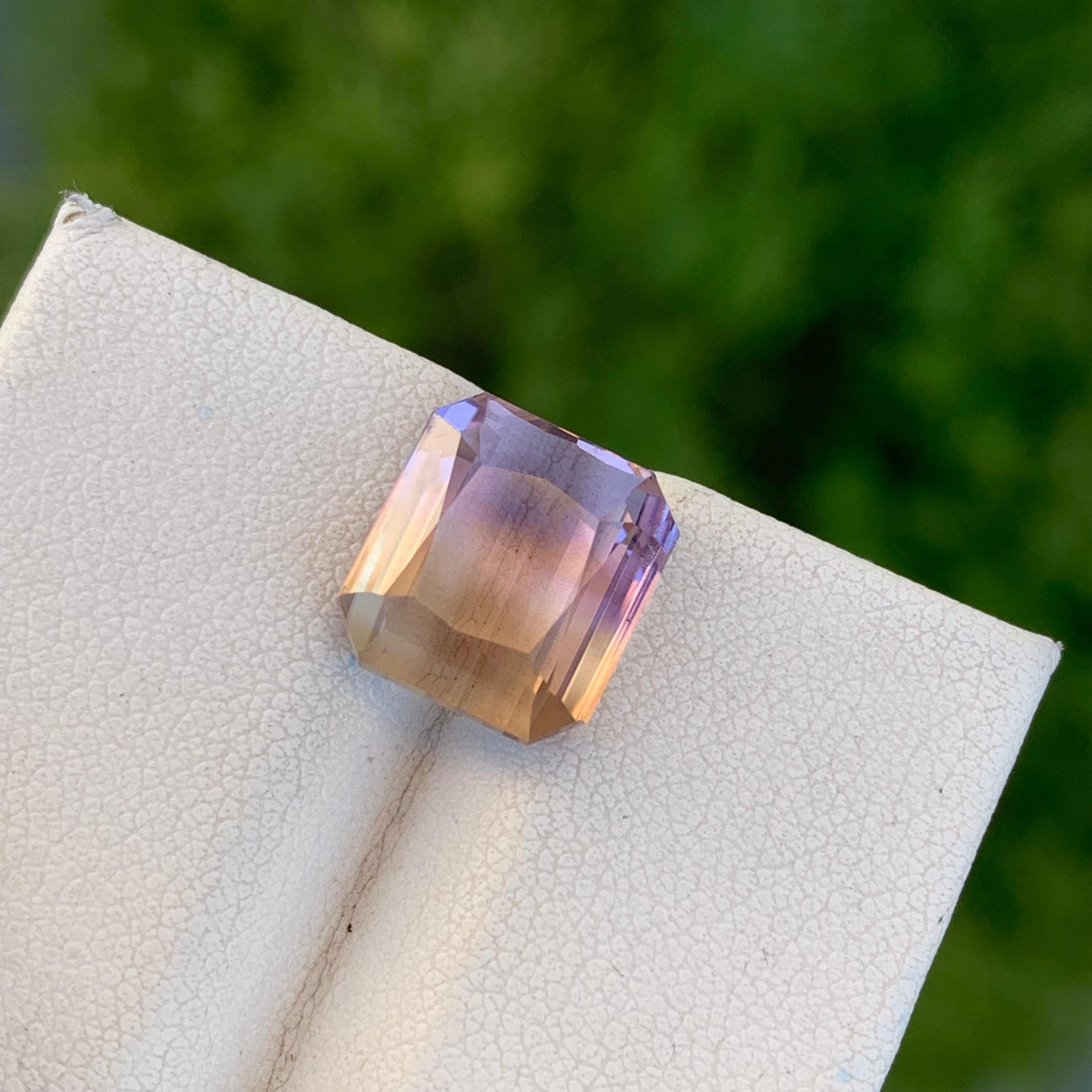 Arts and Crafts 8.15 Carat Natural Loose Ametrine Emerald Shape Gem For Jewellery  For Sale